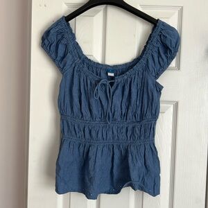 Old Navy - Blue Eyelet Top